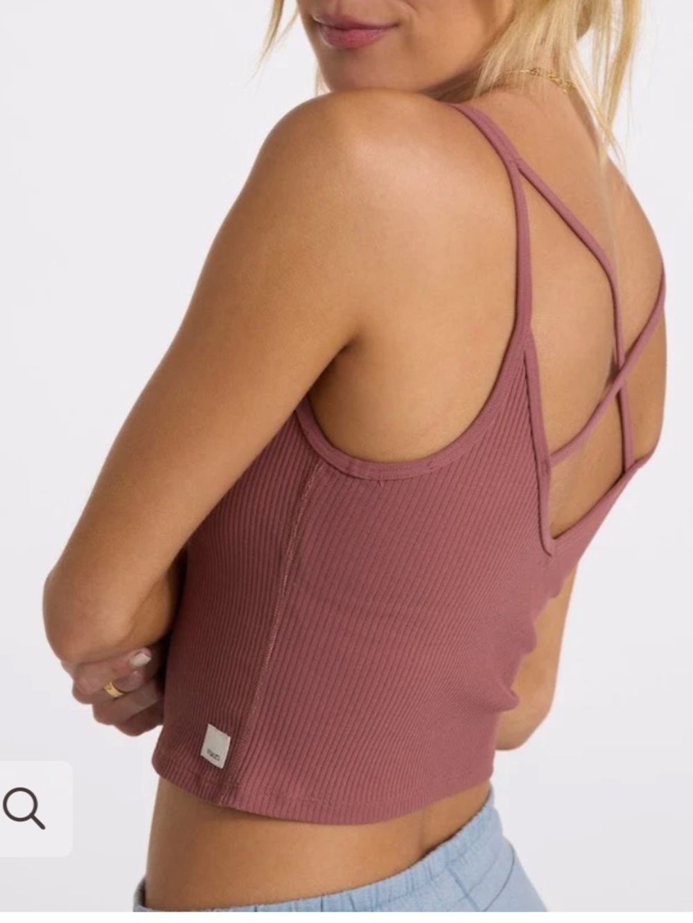 Vuori Rib Crop Tank In Rust